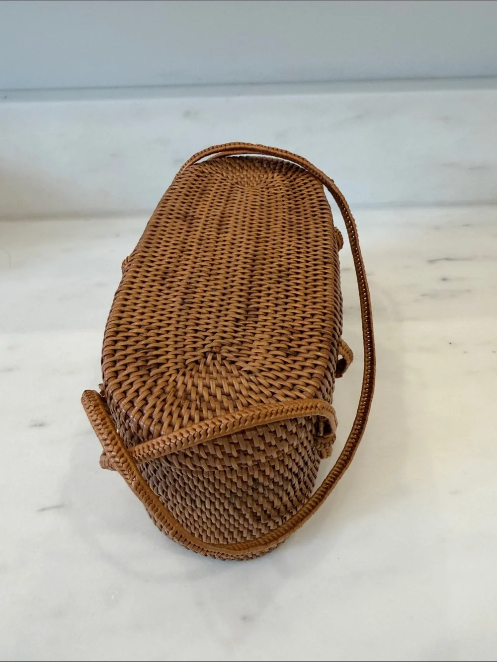 Helen Kaminski Tan Woven Oval Crossbody